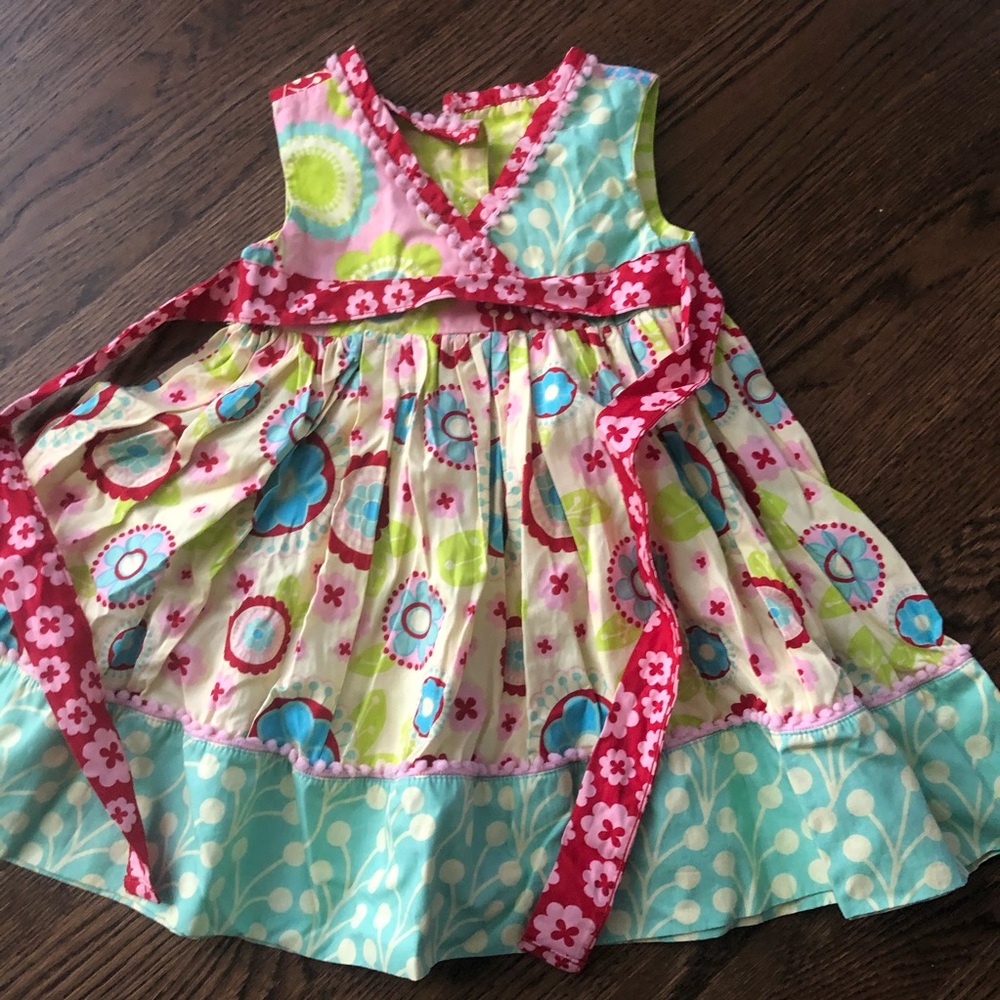 Jelly the pug colorful floral dress 2t